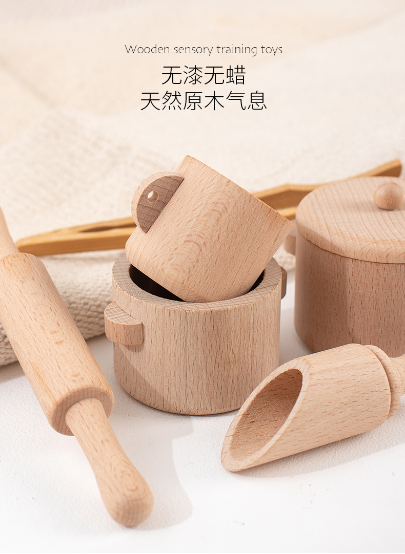 儿童木质茶具玩具套装仿真厨具益智下午茶厨房过家家餐厨具实木跨境玩具详情6