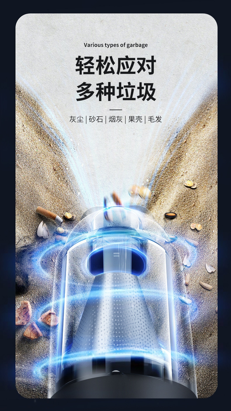 The car cordless vacuum cleaner has a strong suction power and can be used for both handheld and household purposes in the car pic 4