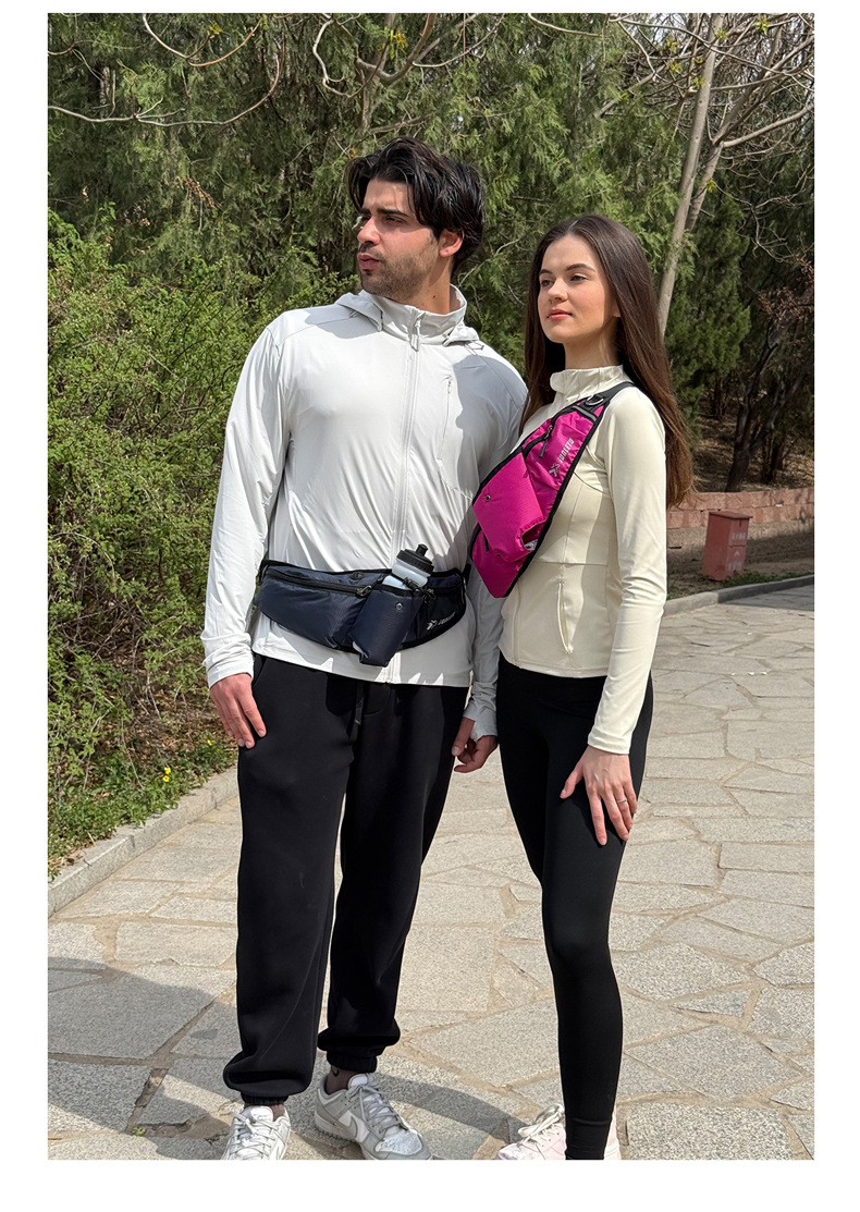 Cross-border large-capacity waterproof running and fitness mobile phone chest bag, multi-functional nylon water bottle waist, outdoor sports waist bag pic 8