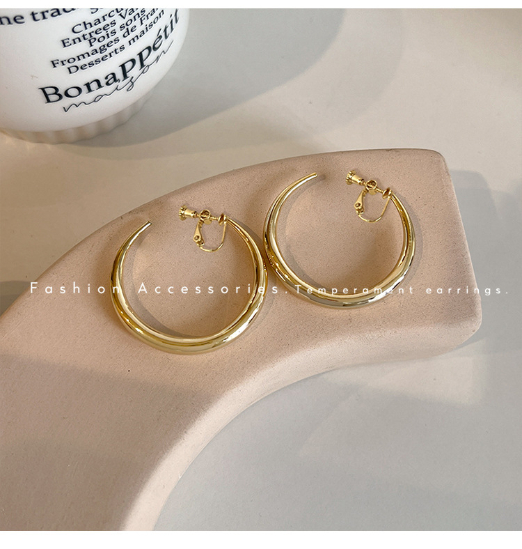 大圆圈螺旋耳夹女款2024新款爆款素圈高级感无耳洞耳环方圆脸耳饰详情26