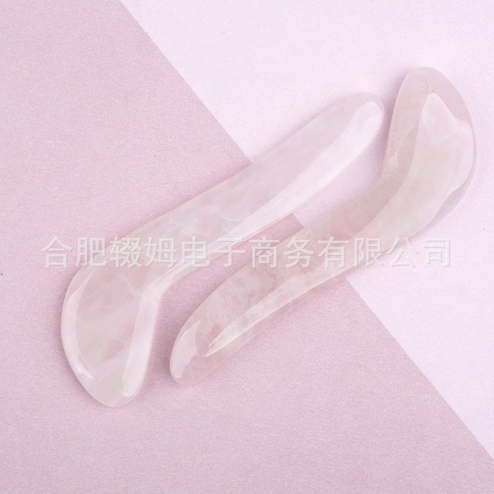 粉晶玉石厂家刮痧板粉水晶绿东陵面部脸部美容刮痧颈椎腿部全身详情43