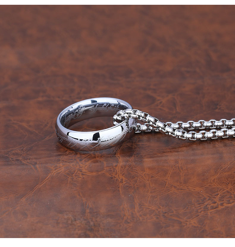 European and American popular and versatile sweater chains, pearl chains, ring king stainless steel necklaces, ring pendants, Amazon accessories pic 4