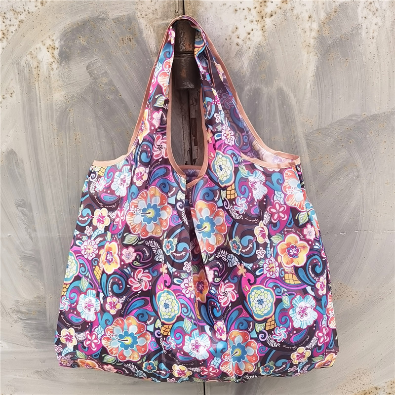 超大号卡通日本折叠环保购物袋防水尼龙买菜包收纳包米奇头手提袋详情40