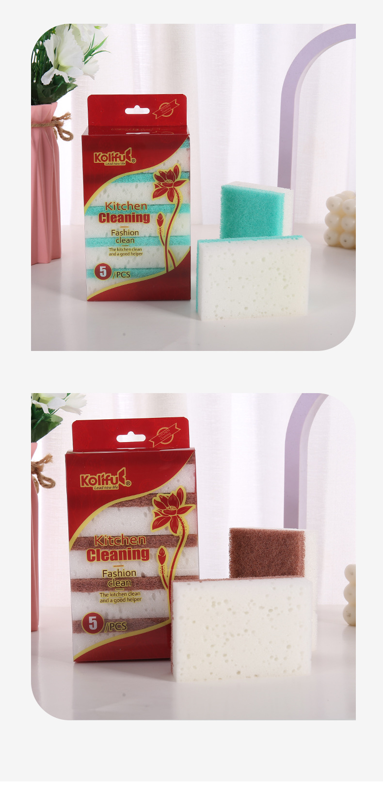海澡绵彩海绵擦高密度洗碗海绵厨房清洁海绵擦百洁布海绵块洗碗布01987详情8