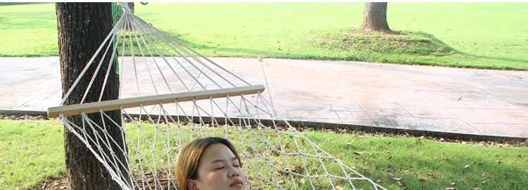 Sanjia Leisure Hammock Cotton Rope Outdoor mesh Single Person White 75-strand Camping swing Chair wholesale Hanging type pic 27