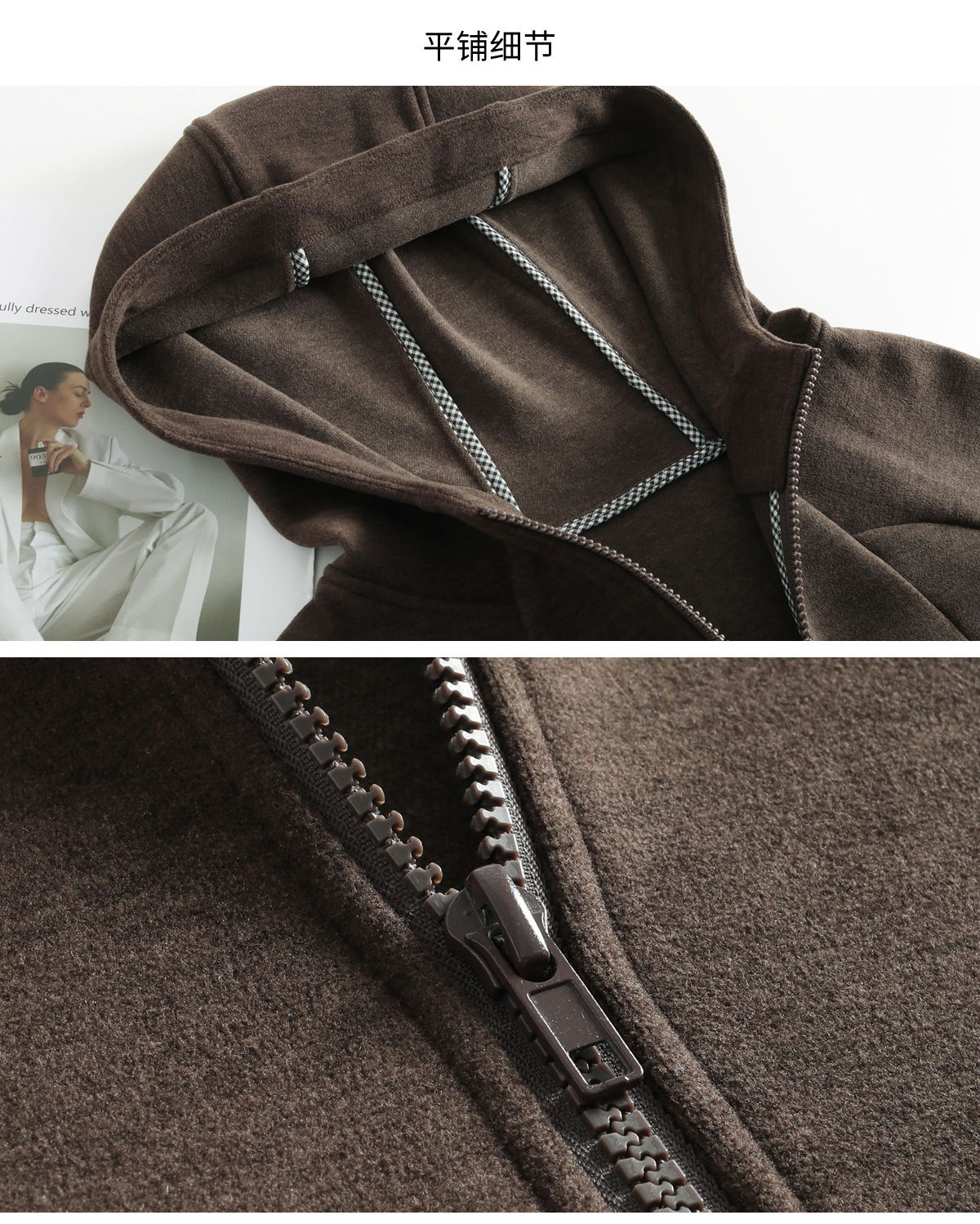 Cashmere and silk sports sweatshirt set for women, winter thickened with fleece and hooded casual set for women, windproof and warm for autumn and winter pic 37