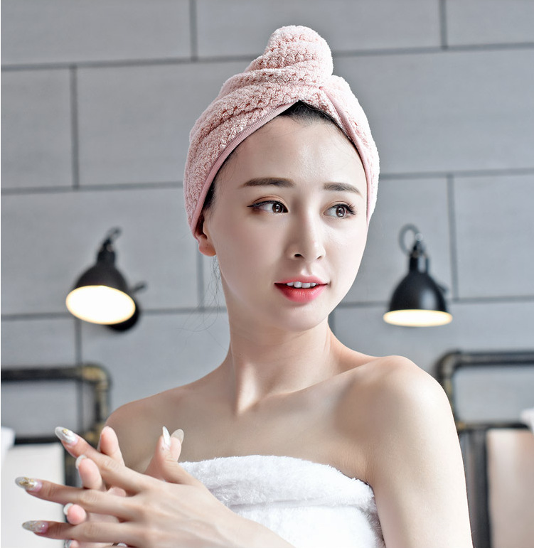 【 Chi Jia 】 Ultra-fine fiber Teak dry hair cap, absorbent coral fleece shower cap, quick-cleaning headscarf, thickened pic 8