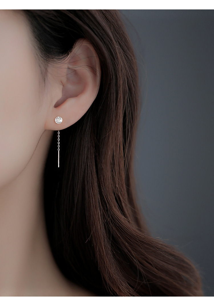 纯银锆石耳线批发爱心耳饰春夏闪钻星星耳钉高级感小众耳坠气质详情5