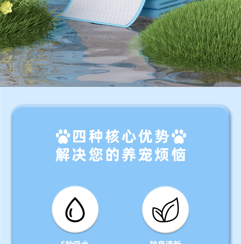 亚马逊狗尿片宠物尿垫大量批发一次性吸水除臭狗狗加厚隔尿垫用品详情2