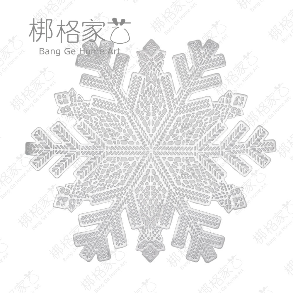 雪花PVC餐桌垫西餐垫隔热垫厨房垫子圣诞节主题烫金缕空餐桌垫详情13