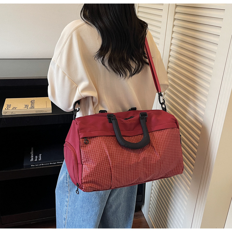 短途旅行包女轻便多功能斜挎运动健身包手提出差大容量收纳行李袋详情28