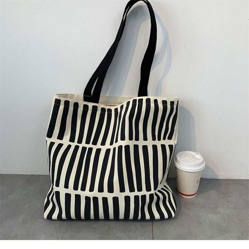 New minimalist design canvas bag for women, single-shoulder, college students, zipper handbag for class, canvas shopping bag in 2025 pic 10