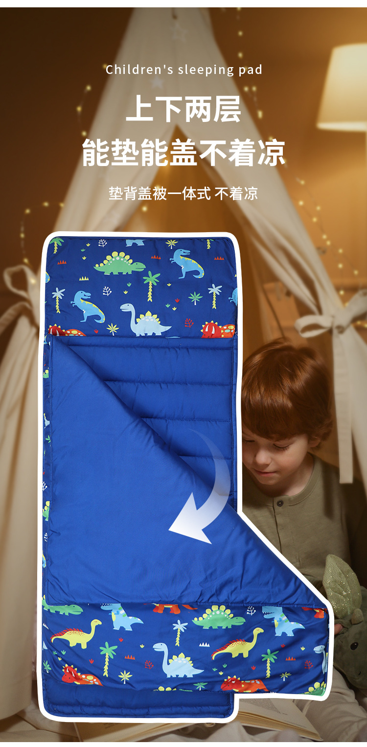 Kindergarten nap sleeping bag, dinosaur children sleeping bag, portable folding primary school sleeping bag, thickened cartoon sleeping bag for autumn and winter pic 4