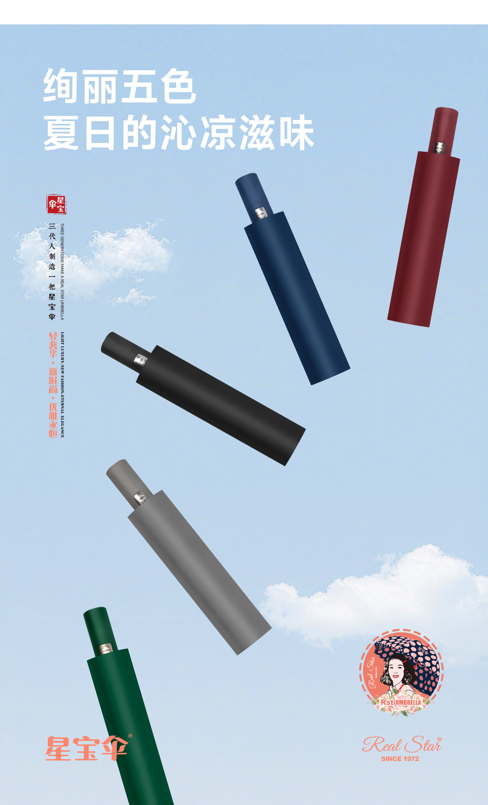 【外贸】新款三折自开收碰击布雨伞55cm21吋8K自动雨伞 umbrella详情7