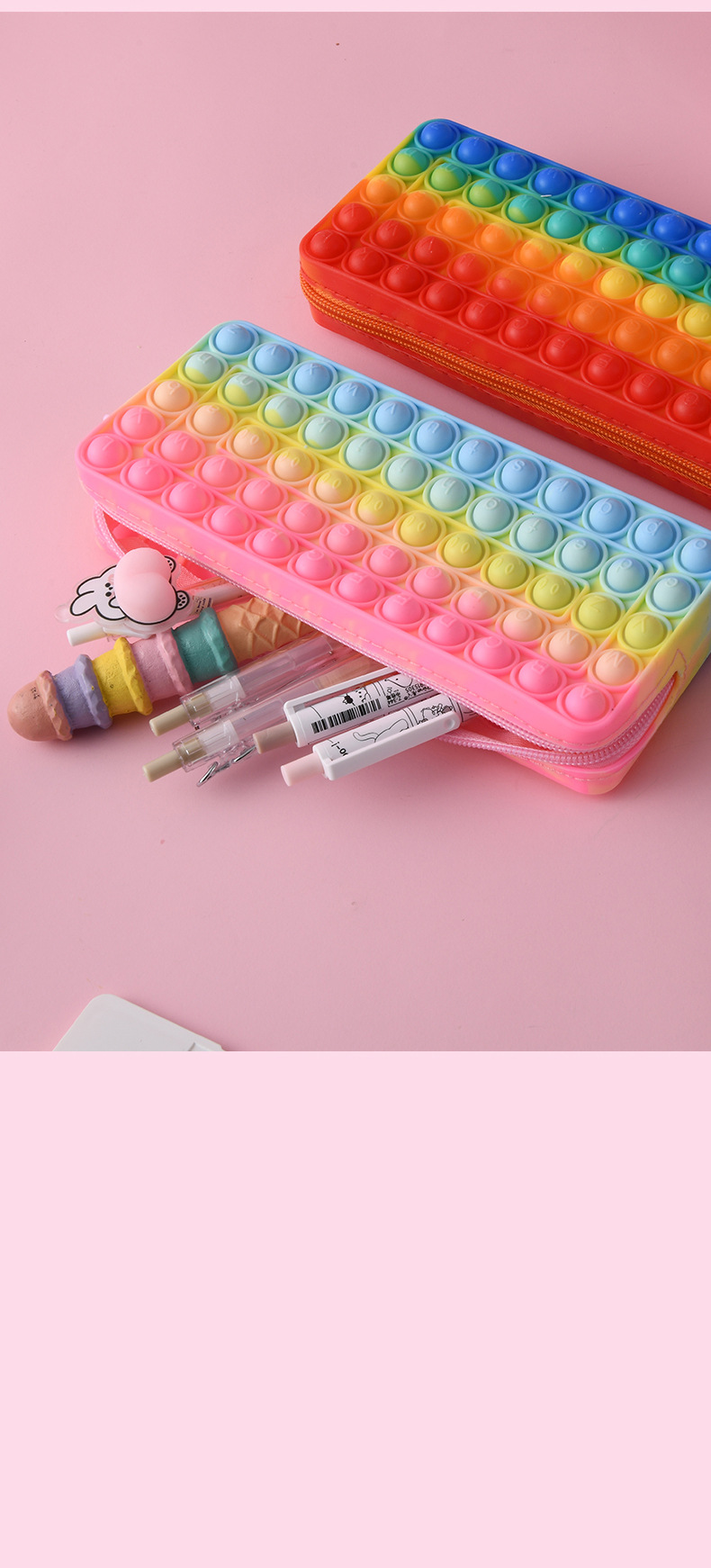 Puzzle estuche de lápiz ratón pioneer macaron color suministros de estudio estuche de bolígrafo multifuncional bolsa de bolígrafo de silicona aprendizaje puzzle pic 13
