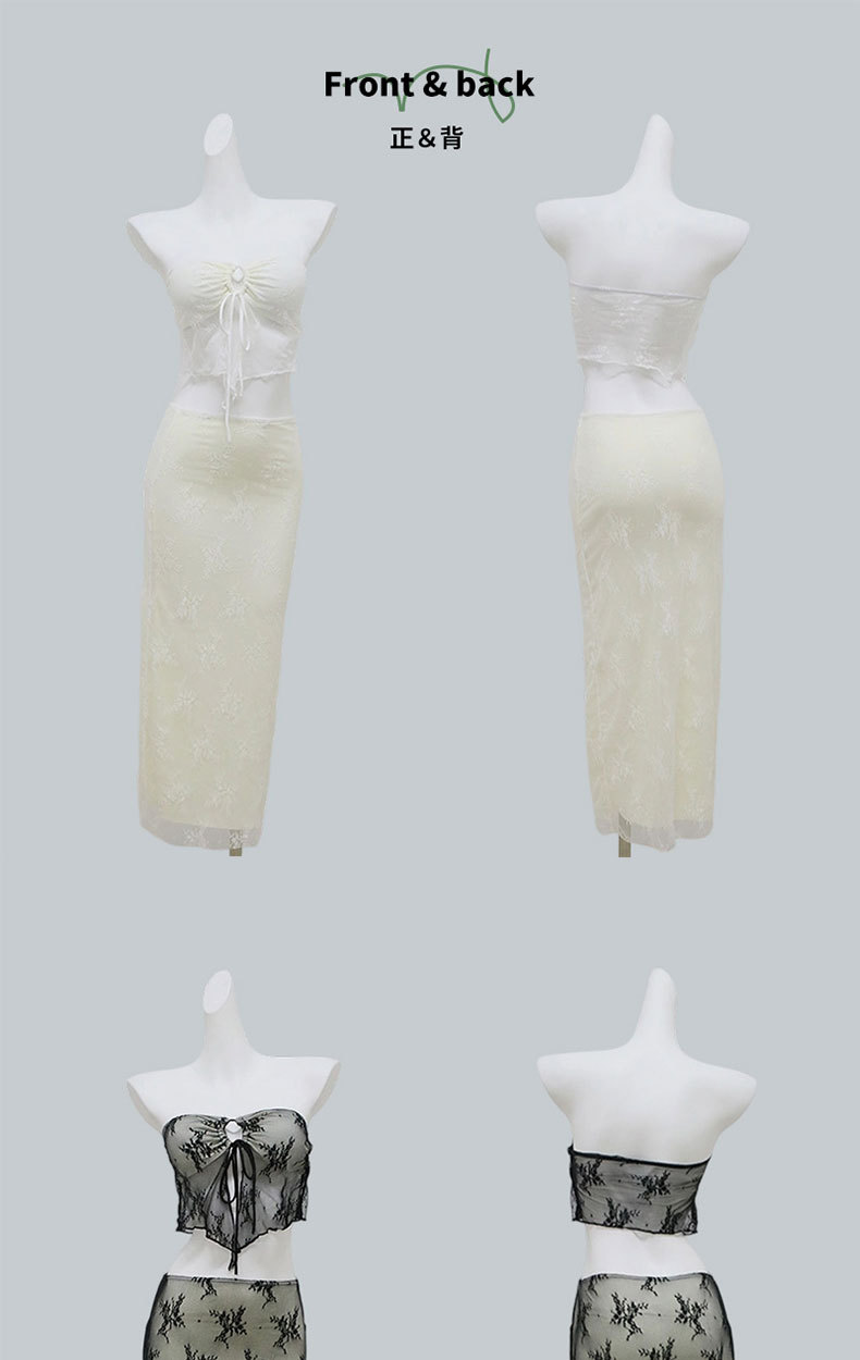 2026 New Goddess Sexy Swimsuit, slimming and charming for women, Island vacation photo Sexy lace strapless three-piece swimsuit 125218 pic 1