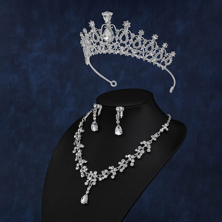 新娘皇冠婚纱礼服头饰生日成人礼演出百搭水钻发箍奢华王冠批发详情27