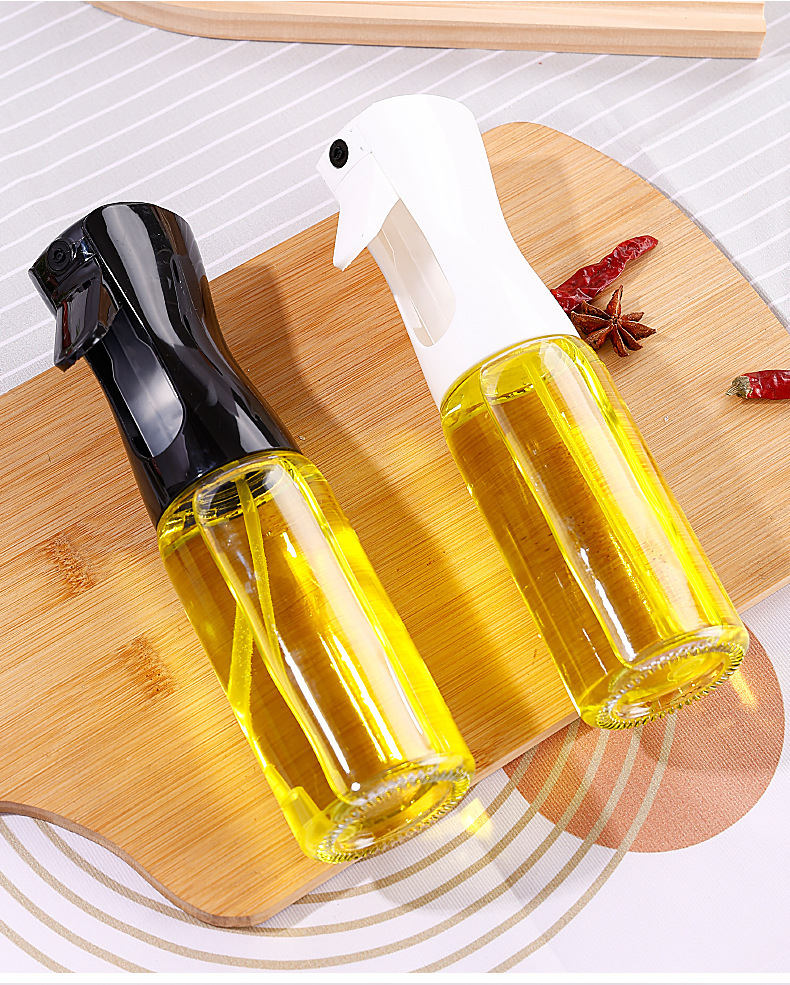 高颜值220ml不挂油玻璃油瓶透明按压式家用厨房控油壶细雾喷油壶详情11
