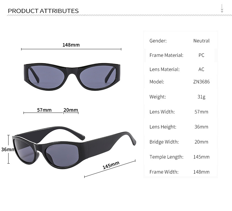 New Y2K spicy girl sunglasses from Europe and America, futuristic, millennium internet-famous street style sunglasses, cross-border trendy glasses for men and women pic 13