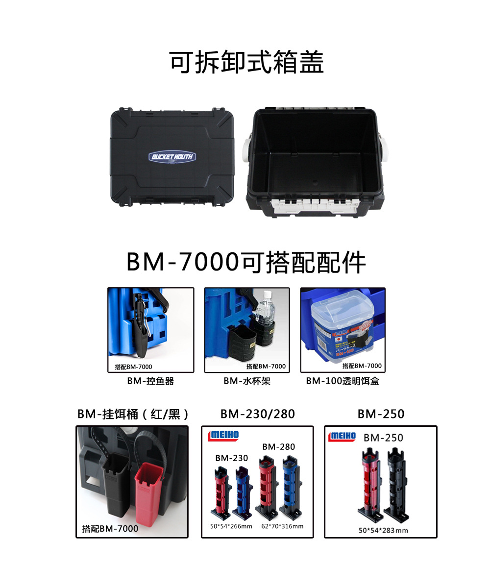 雷格龍路亚工具箱明邦9000路亚工具箱多功能钓箱海钓坐钓箱配件详情10
