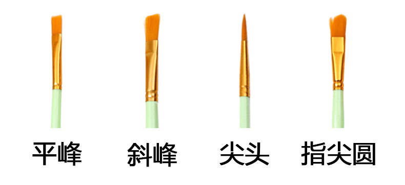 跨境亚马逊儿童美术套装10支塑料长杆水粉丙烯油画画笔尼龙材质DIY绘画工具详情3