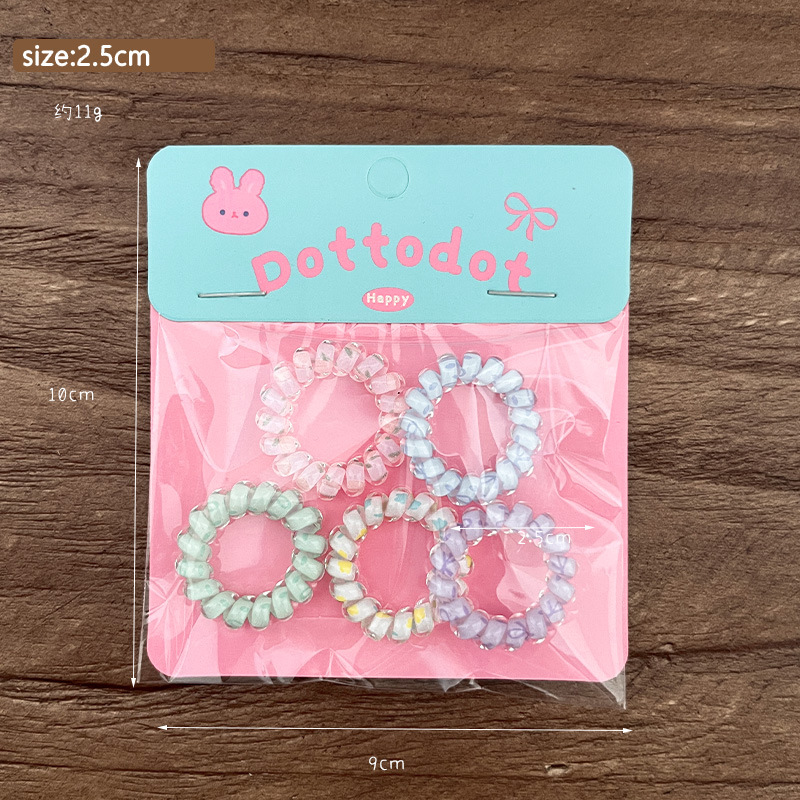 Thumb color mini telephone line hair band, hair accessory, hair tie, high elasticity, no damage to hair, fresh and versatile hair accessory pic 6