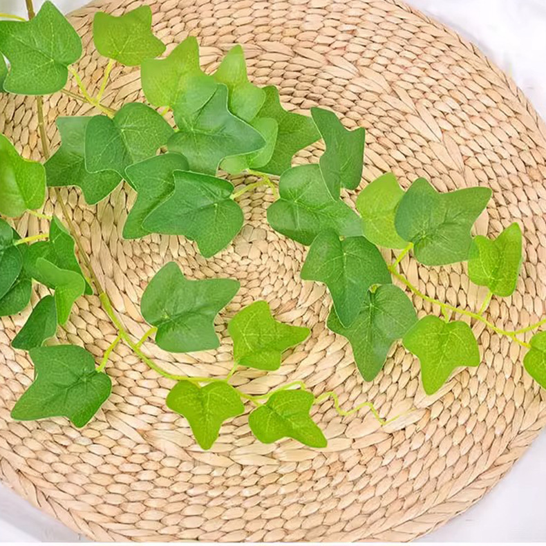 仿真藤条假树叶装饰藤蔓爬山虎绿植吊顶过胶花藤葡萄叶绿萝常春藤详情16