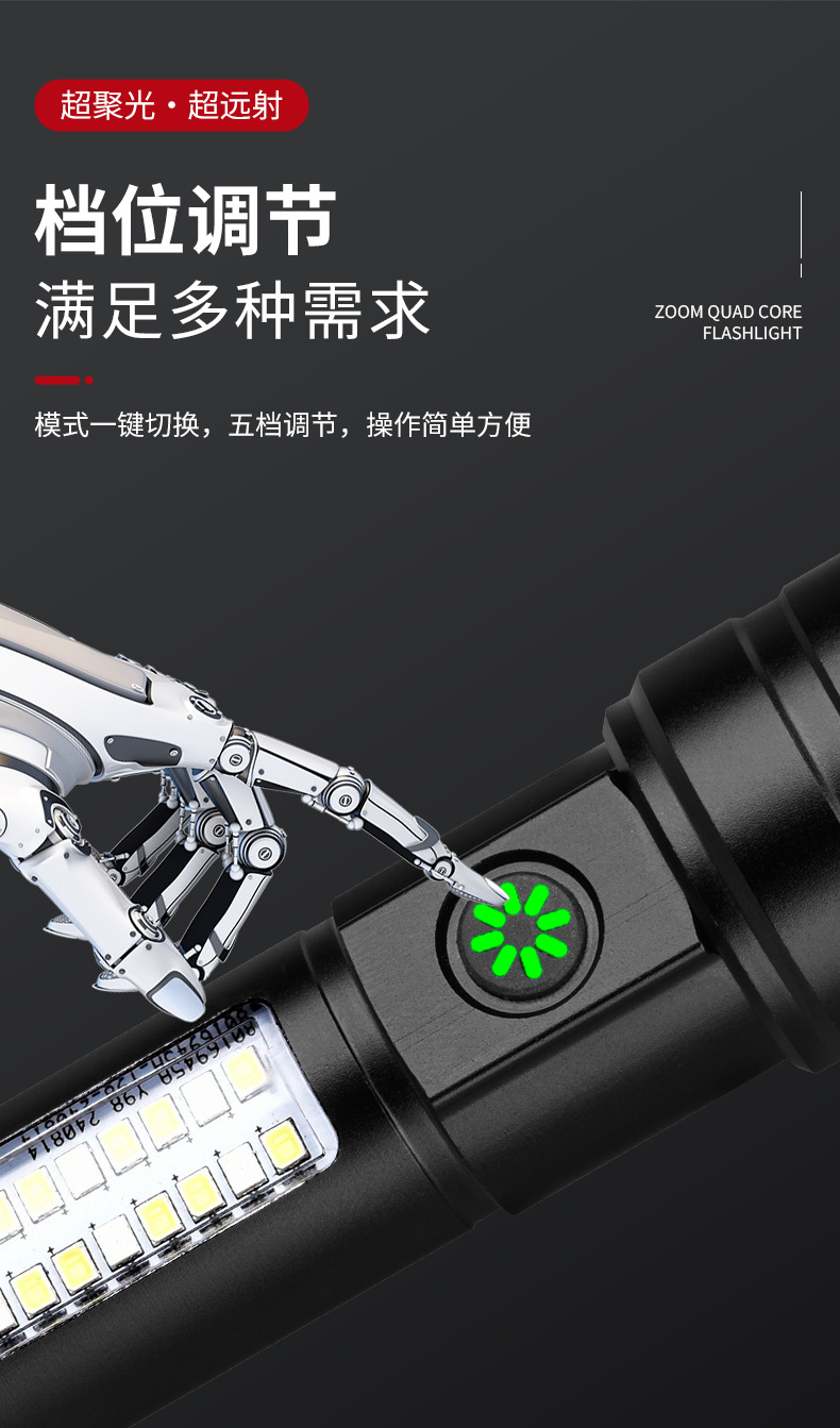 The new cross-border high-intensity flashlight, a 100,000-lumen aluminum alloy white laser flashlight, is portable for charging and has a long battery life pic 11