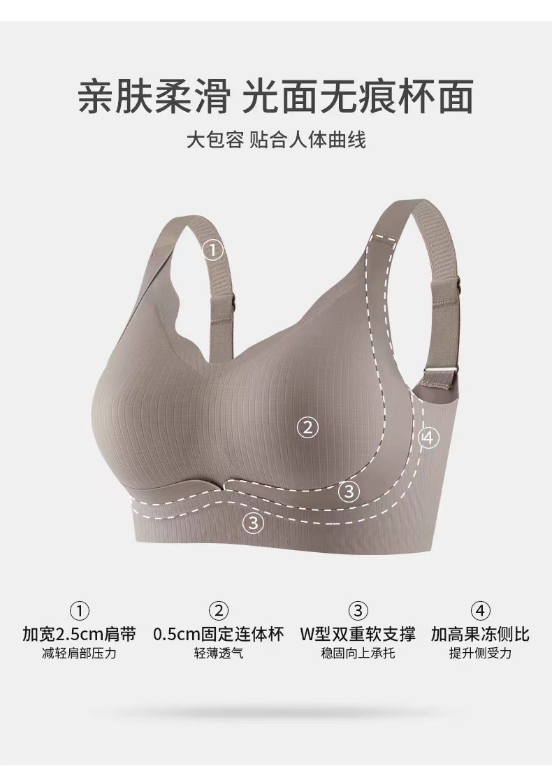 Large-sized lifting bras for women, making the big breasts look smaller, no underwire bras, gathering side retraction breasts, anti-sagging, top-lift bras pic 8