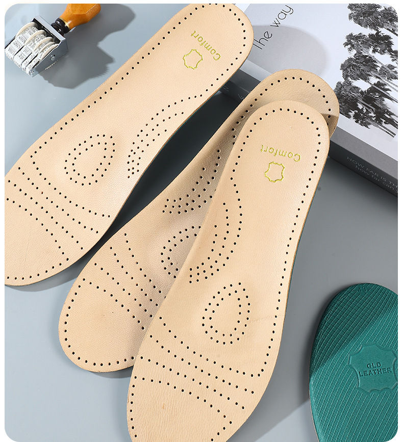 Top layer sheepskin insole, genuine leather, sweat-absorbing, odor-proof, high-elasticity, shock-absorbing, business, casual, comfortable white shoes, Martin boots, sports pic 19