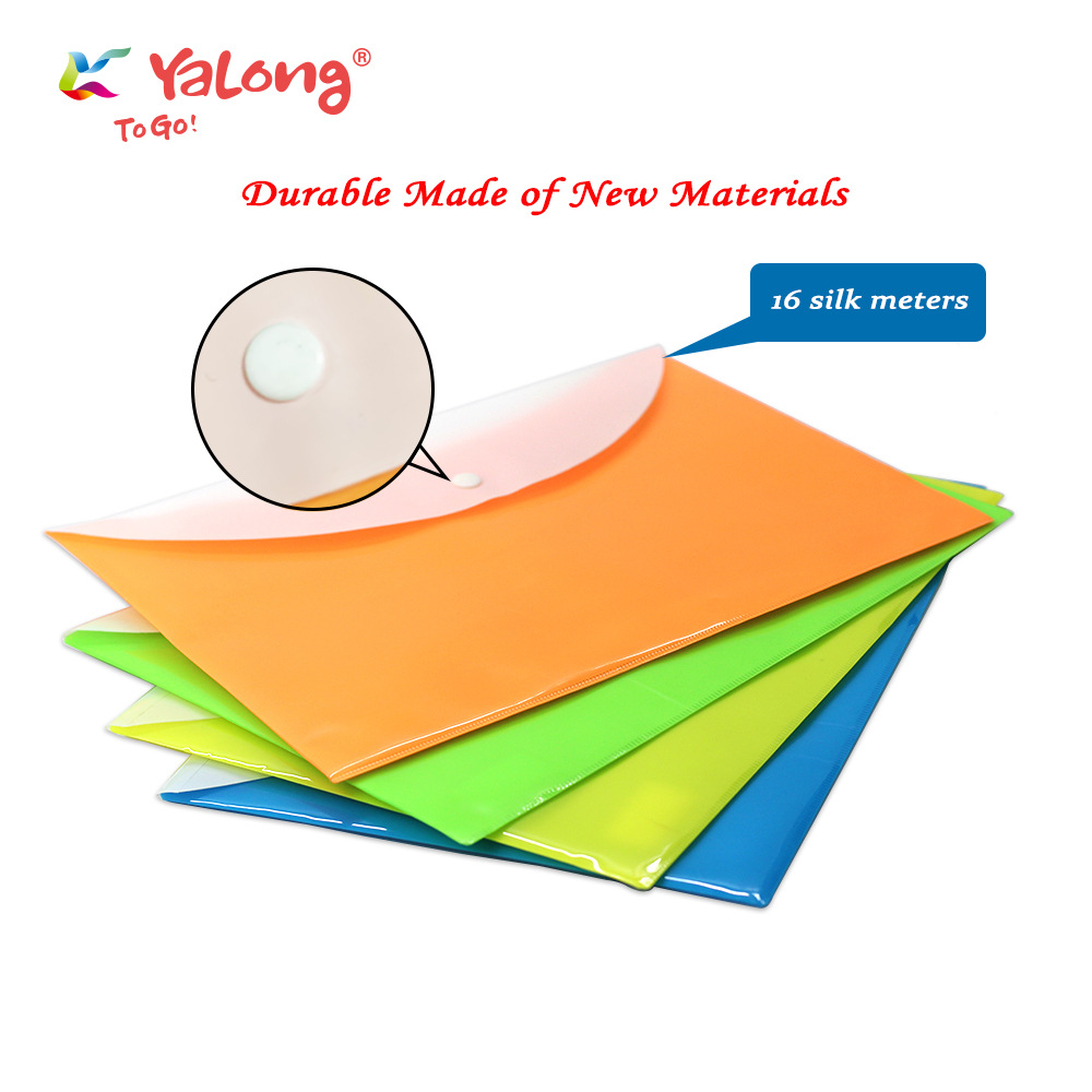 Yalong Cross-border Practical A4 double-sided double-layer 4-color 16C file bag folder Office supplies file bag pic 2