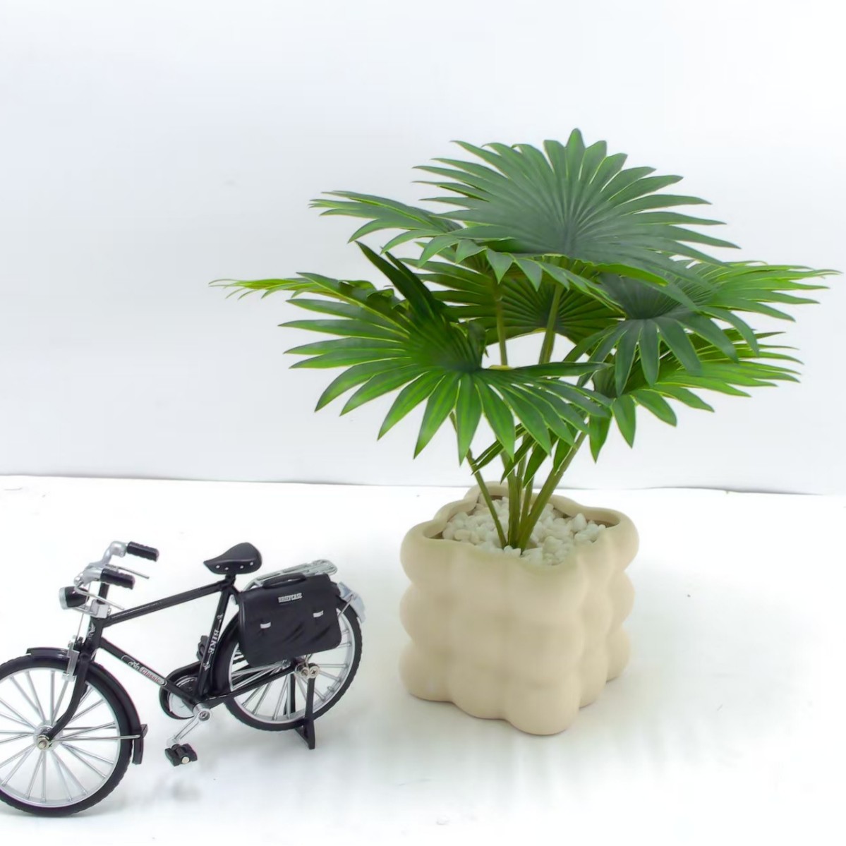Cream-style green plants, artificial plant bionic flowers, living room dining table tabletop decoration and arrangement, small potted artificial flower ornaments pic 5