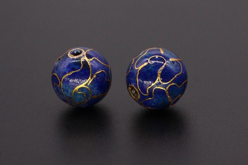 Traditional copper-based cloisonne enamel jewelry accessory beads, cloisonne multi-specification polished round beads pic 16