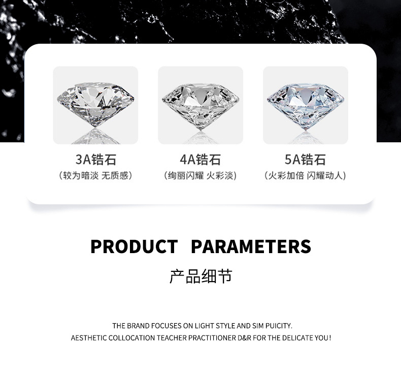 Zhuoheng Select 925 sterling silver ring, non-fading, niche design, simple square bag, moissanite opening adjustable, non-fading pic 13