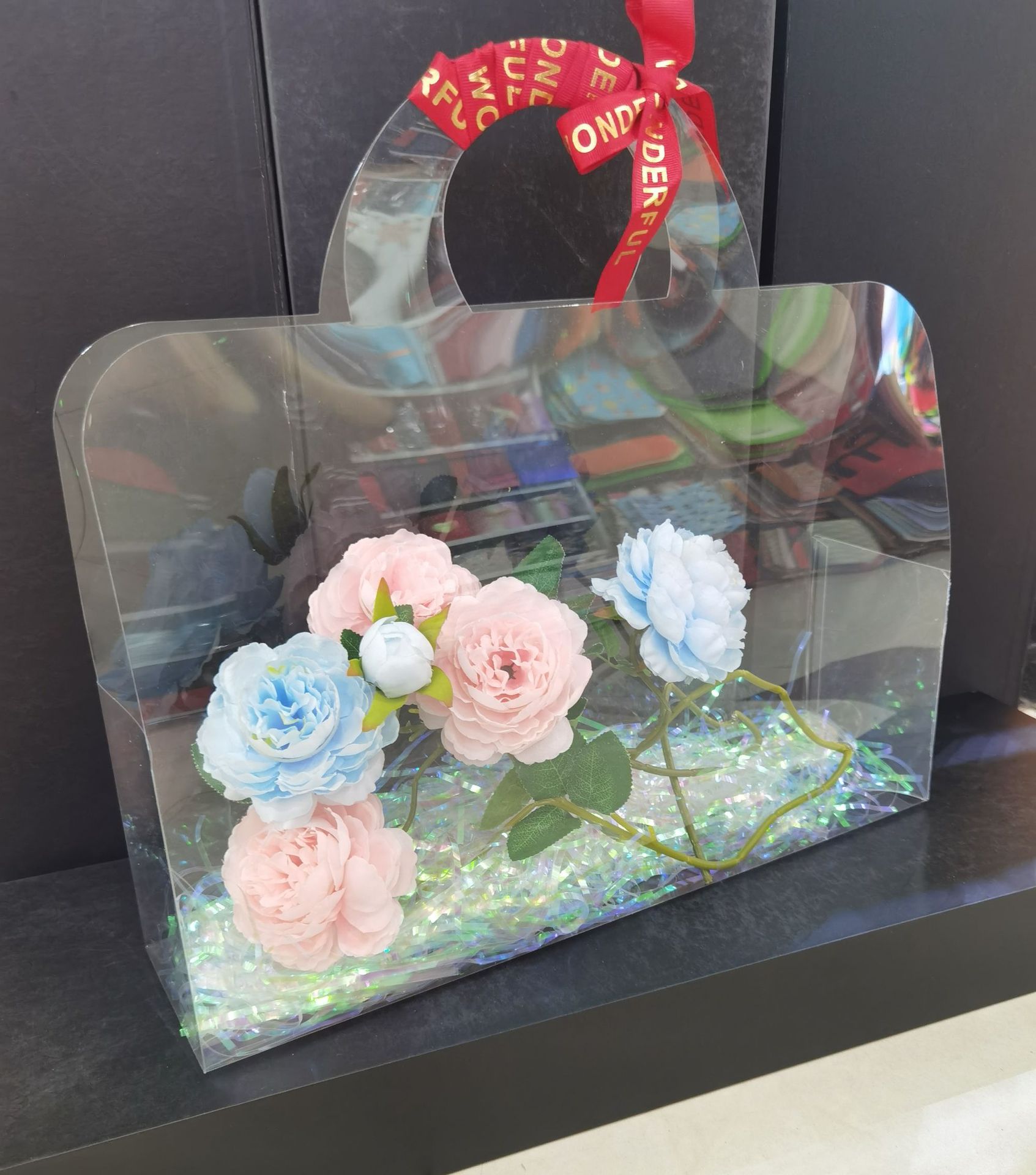 鲜花手提袋高清透明 花束礼品袋 伴手礼花盒 鲜花包装花束手提袋 精美花盒礼品袋详情10