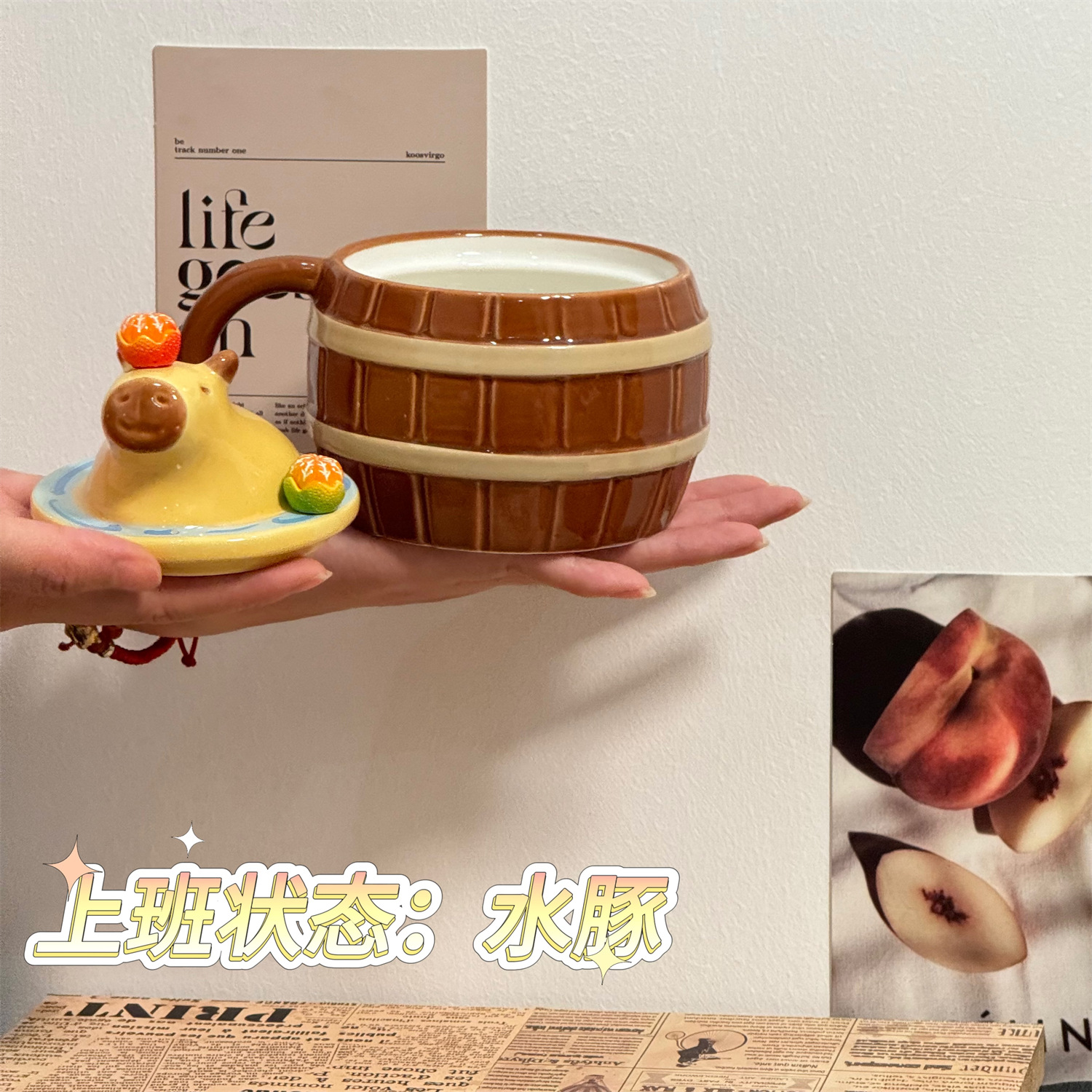 【 Original 】 Cup Souvenirs Mug, high appearance level, Capibara ceramic cup, cute Capybara water cup, creative pic 4