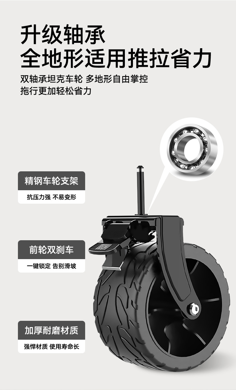 户外野营手推车可折叠家用营地车可后开露营车购物便携摆摊小推车详情9