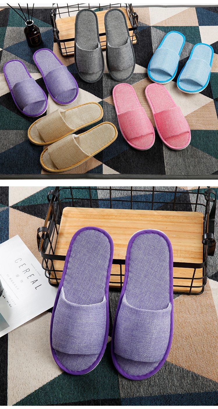 酒店一次性半包棉麻拖鞋男女加厚防滑四季美容院宾馆居家待客批发详情15