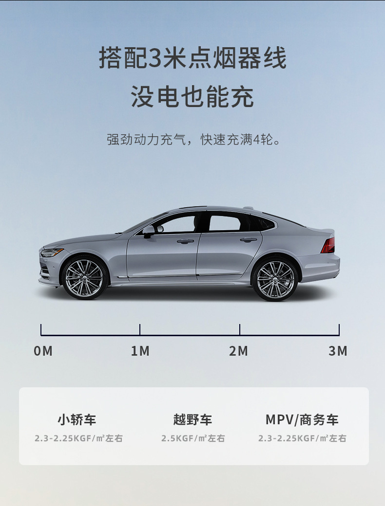 车载无线智能充气泵数显便携式多功能打气泵汽车打气筒自行车补气详情18