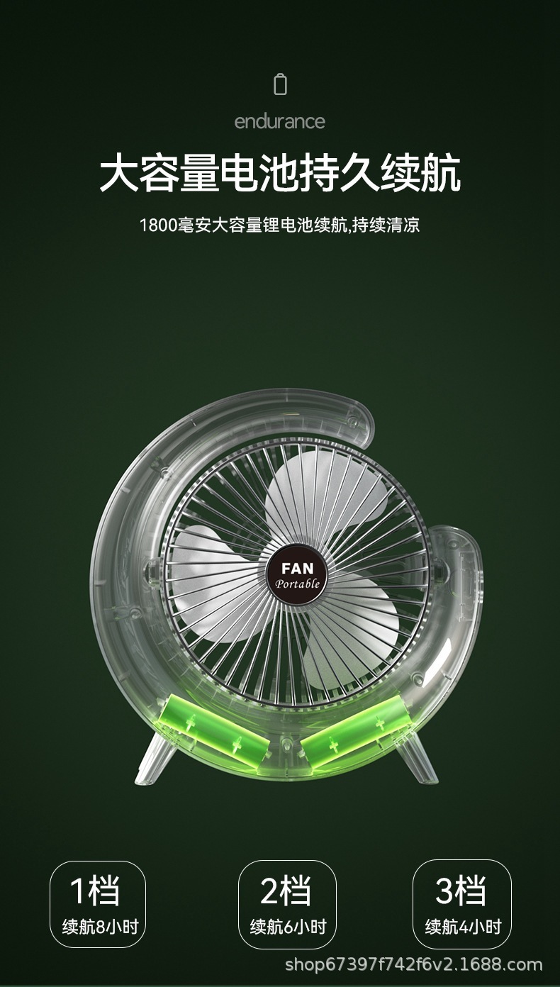 Cross-border wholesale of popular home dormitory and office air circulation fans, colorful desktop marquee lights, USB charging table fans pic 14