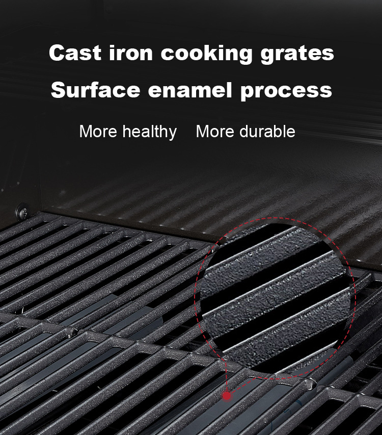Outdoor courtyard gas barbecue grill, household multi-functional stainless steel grill, barbecue with side burner, ATLAS brand pic 16