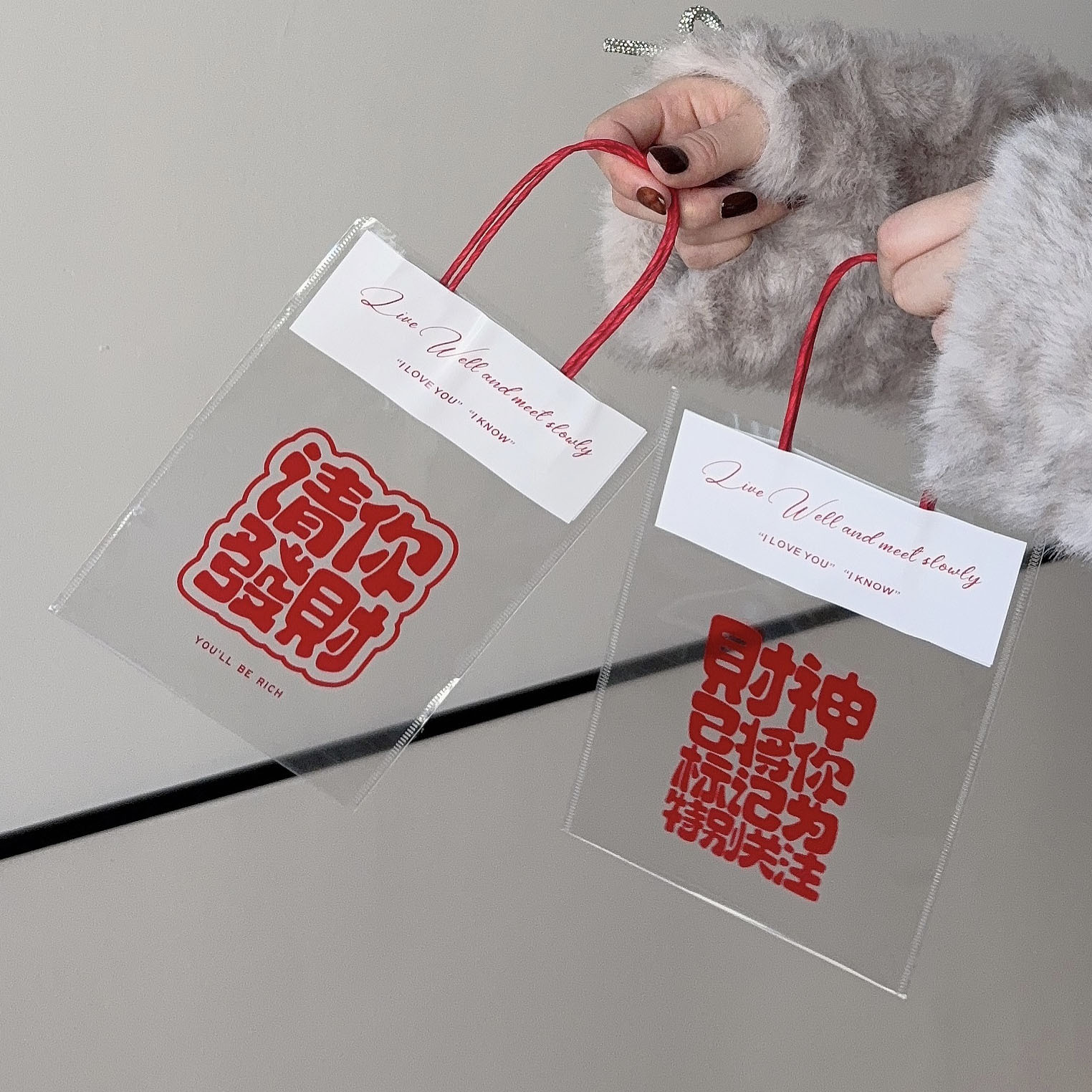 ins transparent gift hand-held self-sealing bag, candy packaging, snack packing bag, gift bag, kindergarten souvenir pic 12