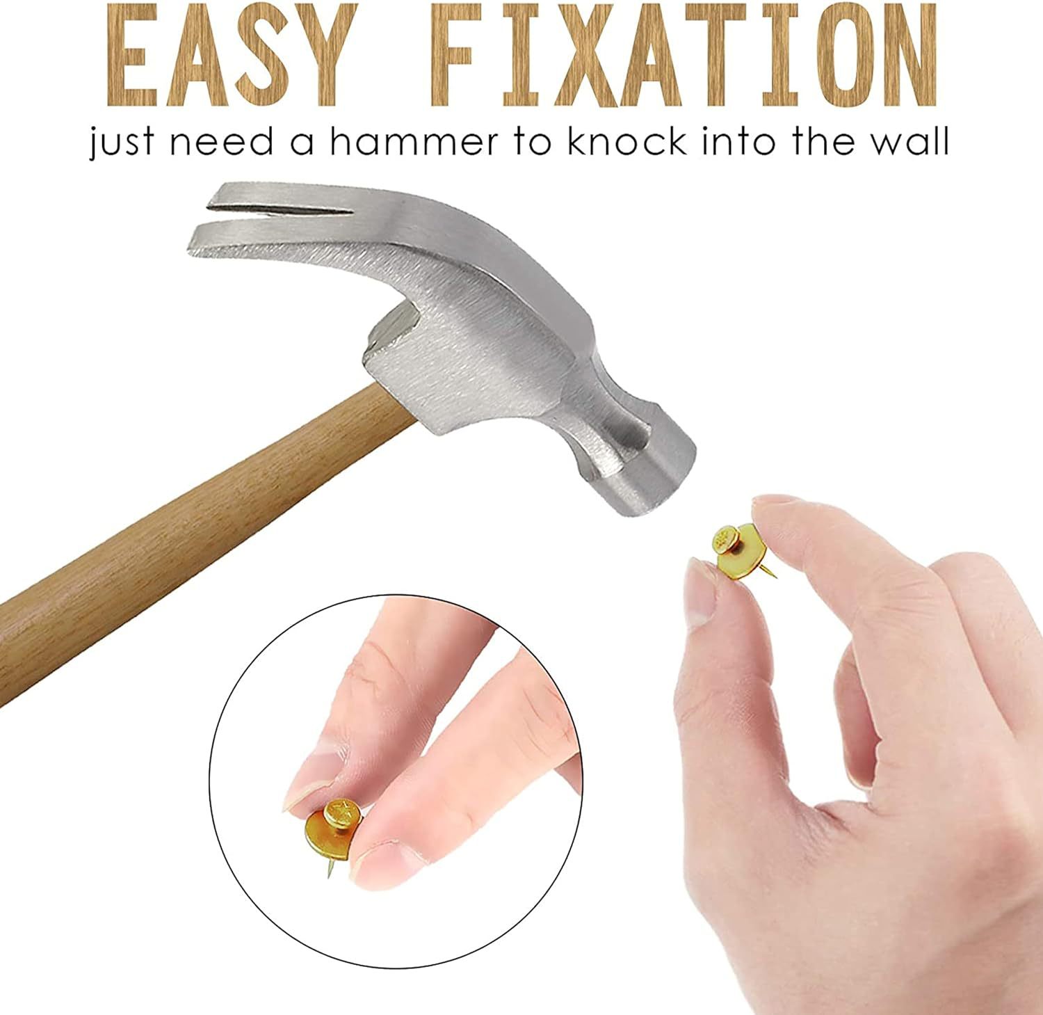 厂家供应金色五角星双头挂钉锌合金全金属相框照片墙固定挂钉详情2