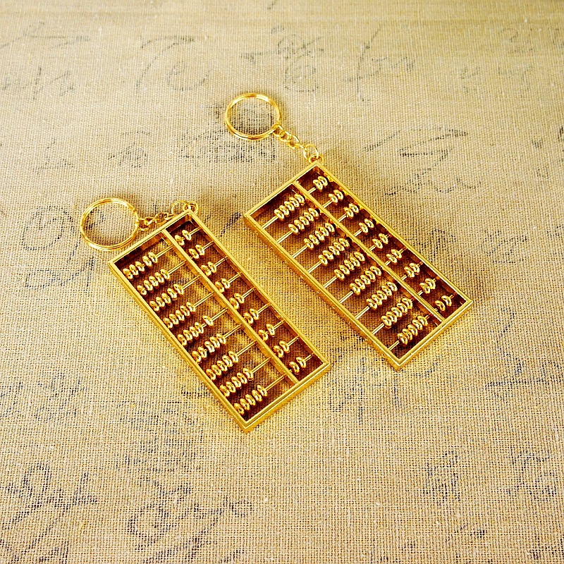 Special offer manufacturer direct delivery abacus keychain for wealth attraction, zinc alloy gold-plated daily pendant, handicraft, travel gold calculator pic 10