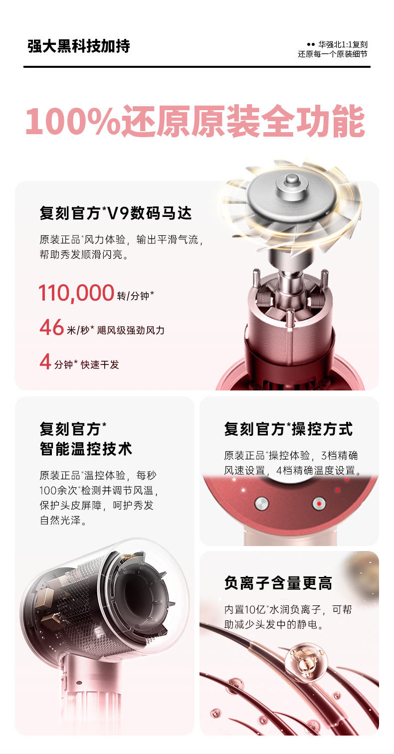 Huaqiangbei hair dryer, Dyson hair dryer, high-power hair salon, household negative ion, non-damaging hair, high-speed hair dryer pic 5