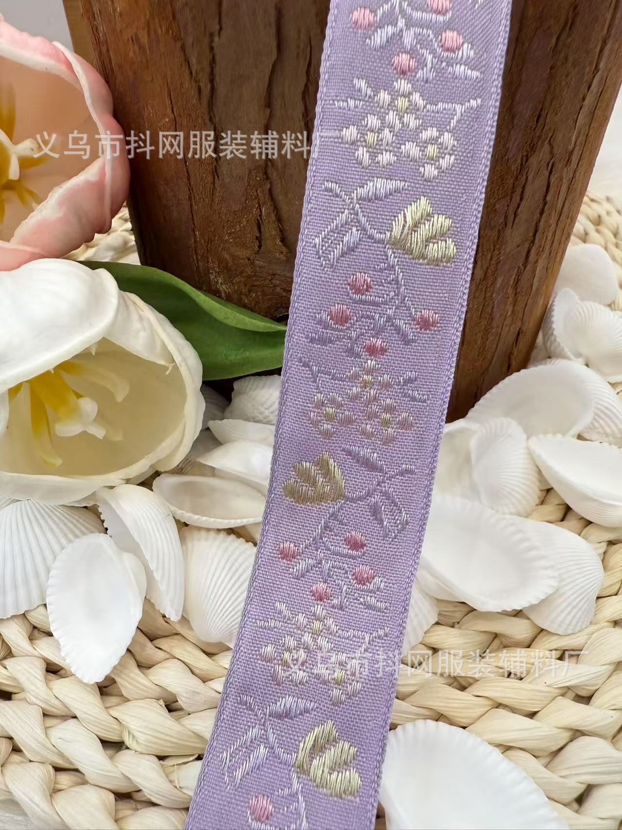 2.5cm Ethnic-style webbing, embroidery, DIY bow, hair accessory, headwear, clothing, border strap, retro Chinese style pic 11