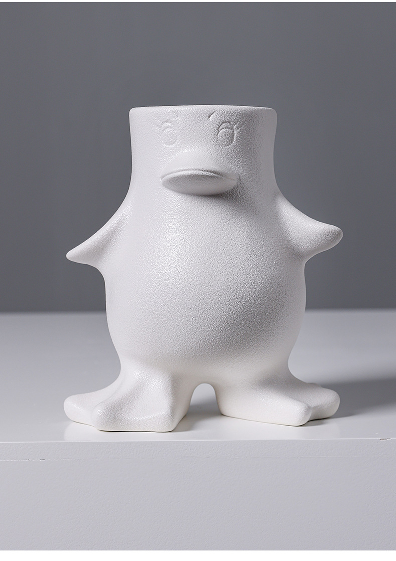 2025 Creative Penguin Ceramic Vase, Cute Cream-style living Room Desk Decoration, Fresh Flower Hydroponic Vase pic 3