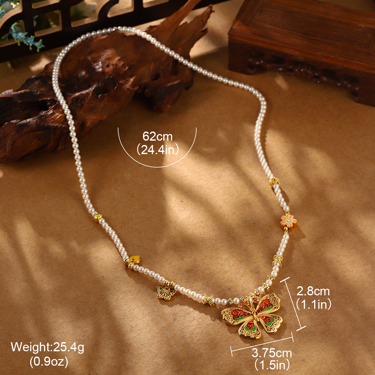 New Chinese-style retro peace lock butterfly pearl necklace for women, elegant and sophisticated, fashionable and versatile, exquisite collarbone chain pic 29