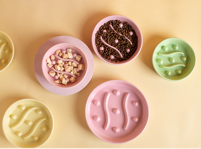 Ceramic slow food bowls, anti-choking slow food bowls, pet bowls, anti-tipping bowls, cat food bowls, cat bowls, dog bowls, cross-border pet supplies pic 2