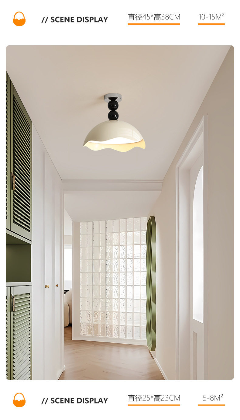 Creative cream-eggshell, ancient-style bedroom ceiling lamp, girlish style, ins Memphis, high-end bedroom room lamp pic 14
